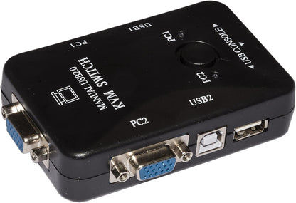 Link LKKWM2 Switch Kvm per 2 PC USB/VGA con 1 Mouse, 1 Tastiera USB e 1 Monitor VGA con Cavi Inclusi