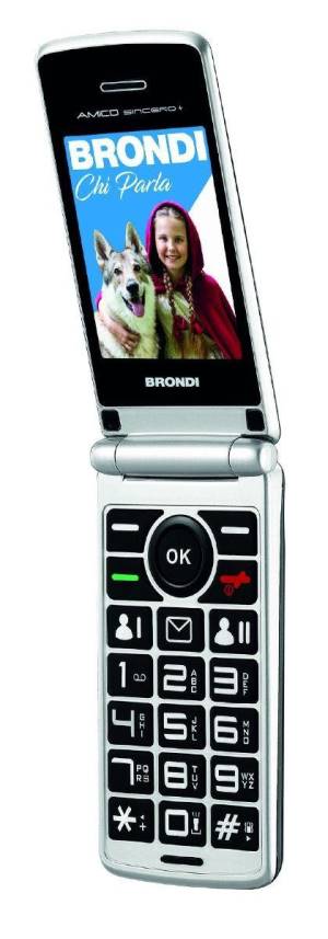 BRONDI AMICO SINCERO+ - Telefono a conchiglia per anziani - Grey