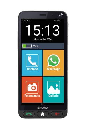 Brondi Amico Vero - Telefono cellulare per anziani - Nero