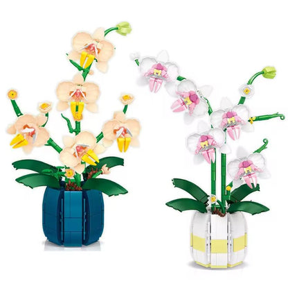 Fiori artificiali in plastica Blocchi di costruzione ORCHIDEA