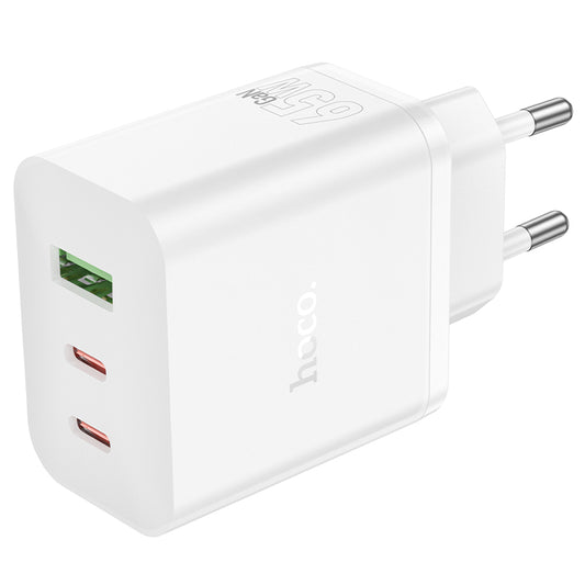 Caricabatterie 2XUSB-C 65W + USB QC 3.0 - White