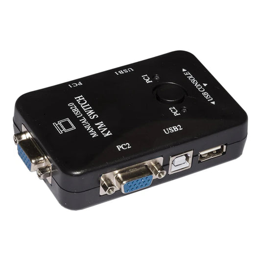 Link LKKWM2 Switch Kvm per 2 PC USB/VGA con 1 Mouse, 1 Tastiera USB e 1 Monitor VGA con Cavi Inclusi