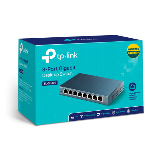 switch Tp-Link TL-SG108 - 8 Porte Gigabyte - Case Metallico