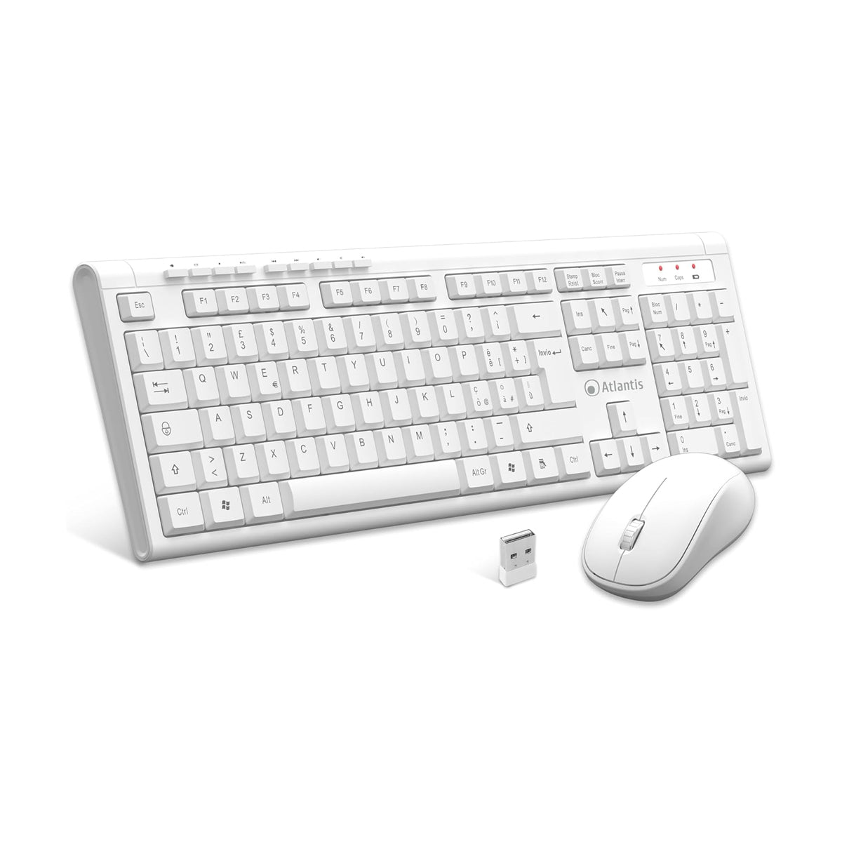 Kit Tastiera e Mouse Wireless senza fili Atlantis Basic 300w