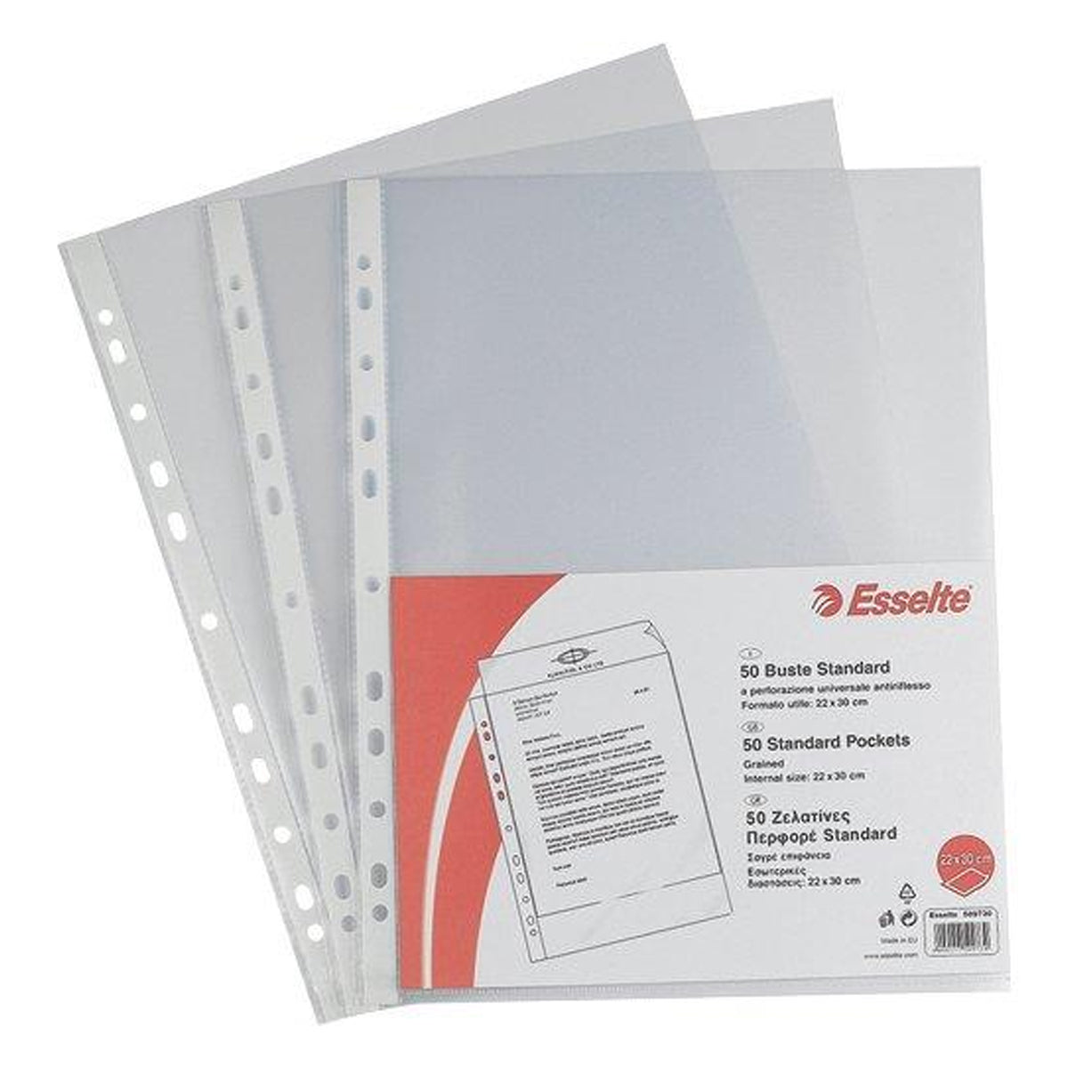 Buste a foratura universale Standard Esselte Standard - formato A4 - goffrata - basso spessore - conf. 50