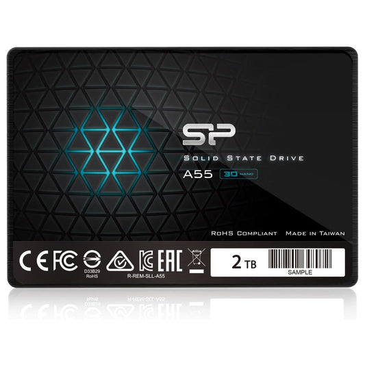 Silicon Power SSD 2TB 3D NAND A55 SLC Cache Performance Boost 2.5 inch SATA III 7mm (0.28") Internal Solid State Drive