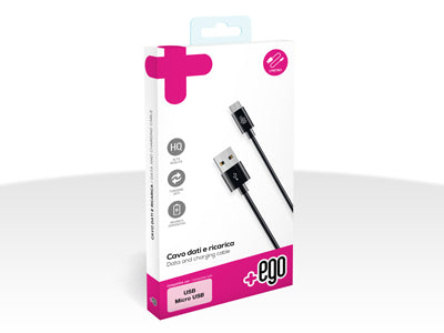 Cavo Dati e Ricarica Usb A - Micro USB Nero 1 mt.