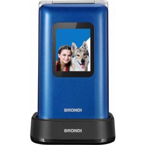 BRONDI AMICO PREZIOSO - Telefono a conchiglia per anziani - Blu Metal