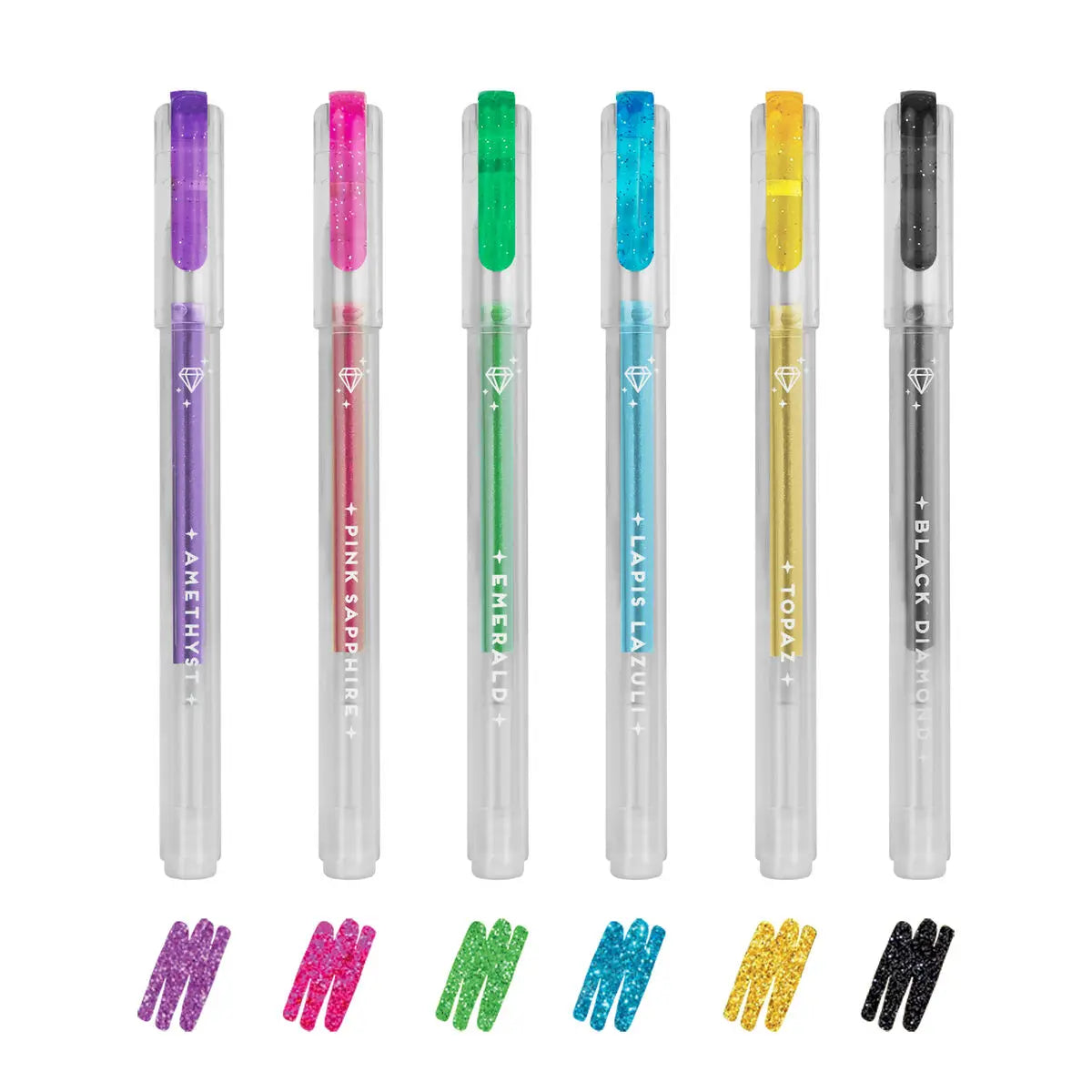 6 MINI PENNE GEL GLITTERATE - MULTICOLOR