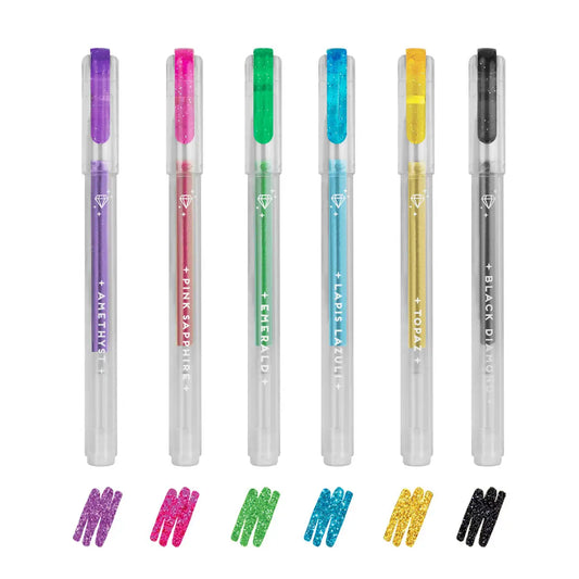 6 MINI PENNE GEL GLITTERATE - MULTICOLOR