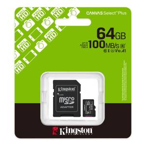 Kingston - Micro SD + Ad.SD - 64GB - Canvas Select Plus Classe 10