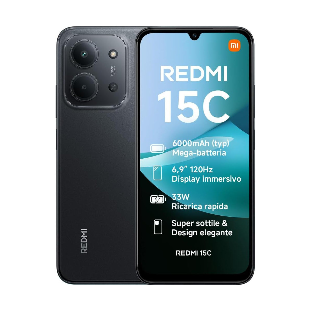 Xiaomi Redmi 15c - 4+128GB - 6.9" - 4G Midnight Black DS EU
