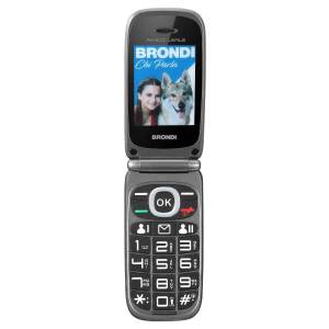 BRONDI AMICO LEALE - Telefono a conchiglia per anziani - Black Metal