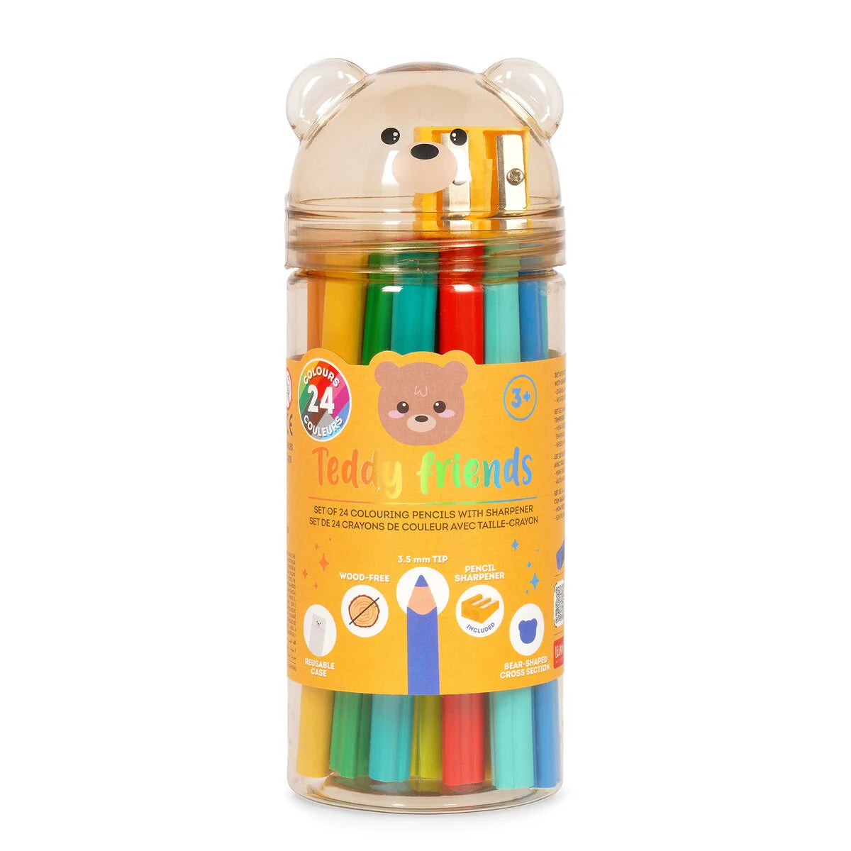 24 MATITE COLORATE con TEMPERINO - TEDDY BEAR